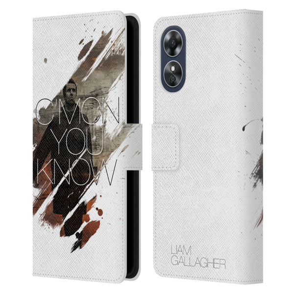 Liam Gallagher Graphics Concert Leather Book Wallet Case Cover For OPPO A17