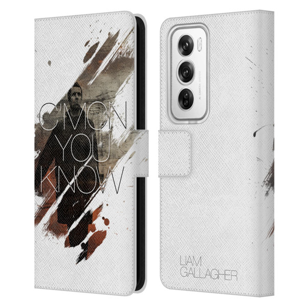 Liam Gallagher Graphics C'mon You Know Leather Book Wallet Case Cover For OPPO Reno12 Pro 5G