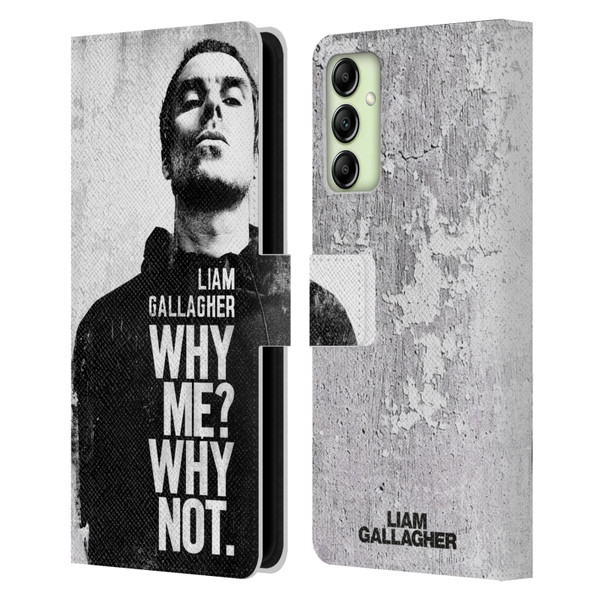 Liam Gallagher Graphics Why Me Leather Book Wallet Case Cover For Samsung Galaxy A14 5G