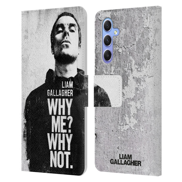 Liam Gallagher Graphics Why Me Leather Book Wallet Case Cover For Samsung Galaxy A34 5G