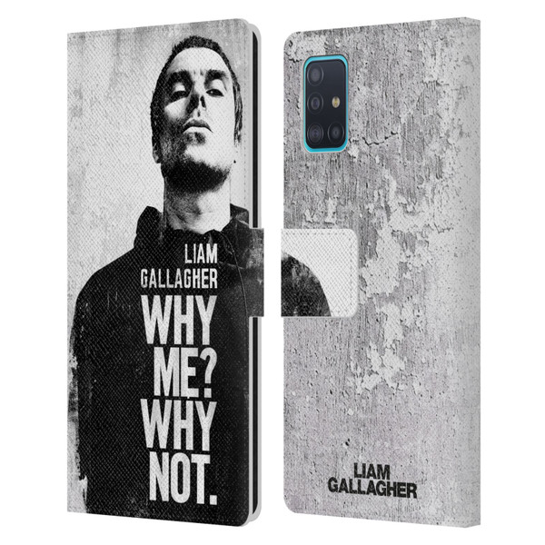 Liam Gallagher Graphics Why Me Leather Book Wallet Case Cover For Samsung Galaxy A51 (2019)
