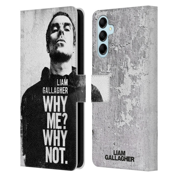 Liam Gallagher Graphics Why Me Leather Book Wallet Case Cover For Samsung Galaxy M14 5G