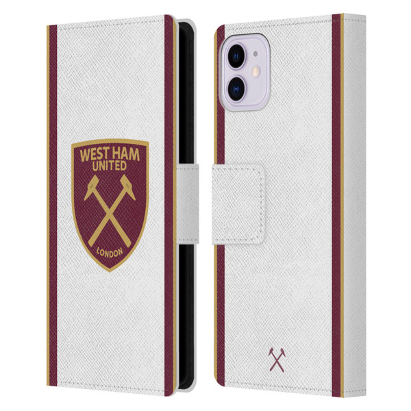 West Ham United FC 2024/25 Crest Kit Third Leather Book Wallet Case Cover For Apple iPhone 11