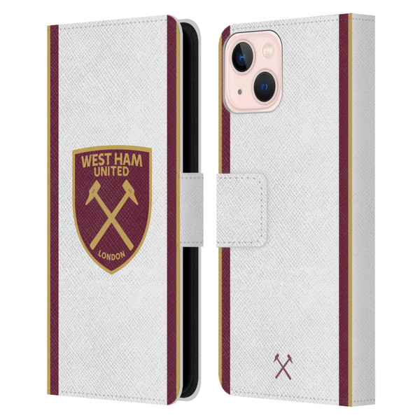West Ham United FC 2024/25 Crest Kit Third Leather Book Wallet Case Cover For Apple iPhone 13