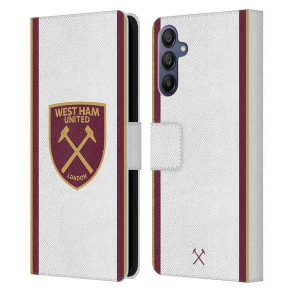 West Ham United FC 2024/25 Crest Kit Third Leather Book Wallet Case Cover For Samsung Galaxy A15