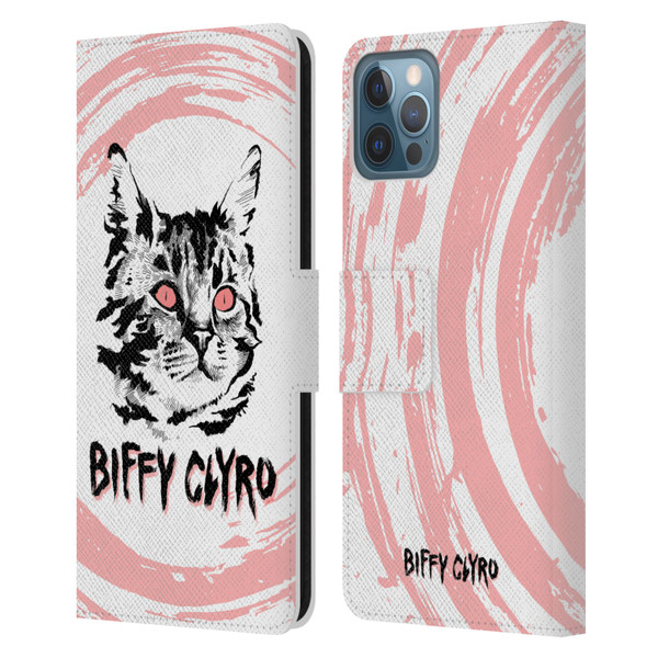 Biffy Clyro Graphics Cat Leather Book Wallet Case Cover For Apple iPhone 12 / iPhone 12 Pro
