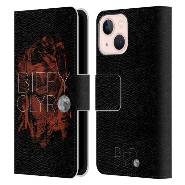 Biffy Clyro Graphics Red Leather Book Wallet Case Cover For Apple iPhone 13 Mini