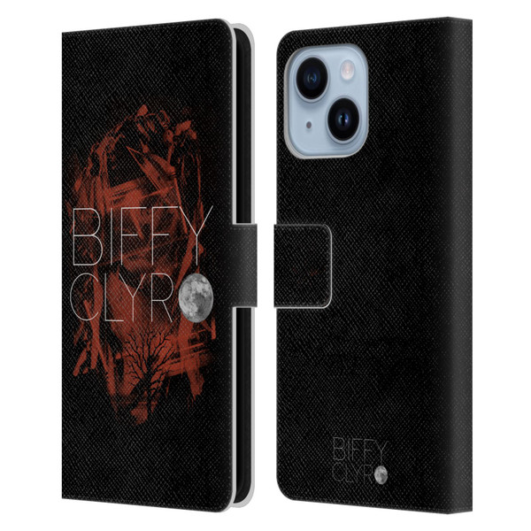 Biffy Clyro Graphics Red Leather Book Wallet Case Cover For Apple iPhone 14 Plus