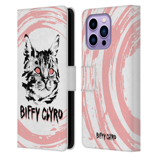 Biffy Clyro Graphics Cat Leather Book Wallet Case Cover For Apple iPhone 14 Pro Max