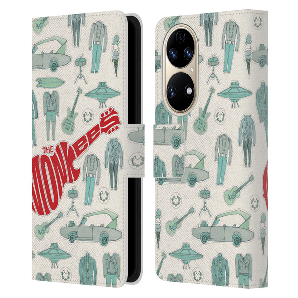 The Monkees Graphics Pattern Leather Book Wallet Case Cover For Huawei P50