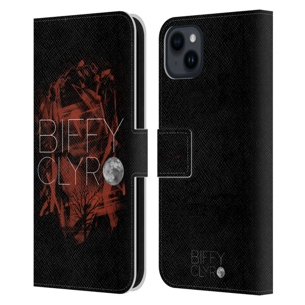 Biffy Clyro Graphics Red Leather Book Wallet Case Cover For Apple iPhone 15 Plus
