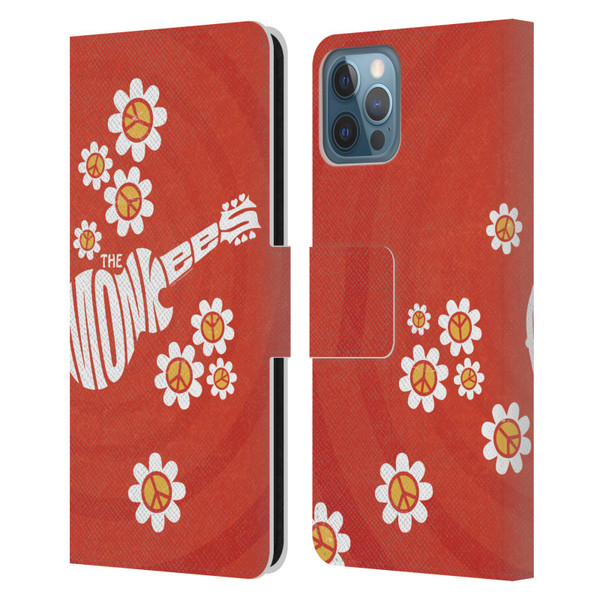 The Monkees Graphics Pattern In Red Leather Book Wallet Case Cover For Apple iPhone 12 / iPhone 12 Pro