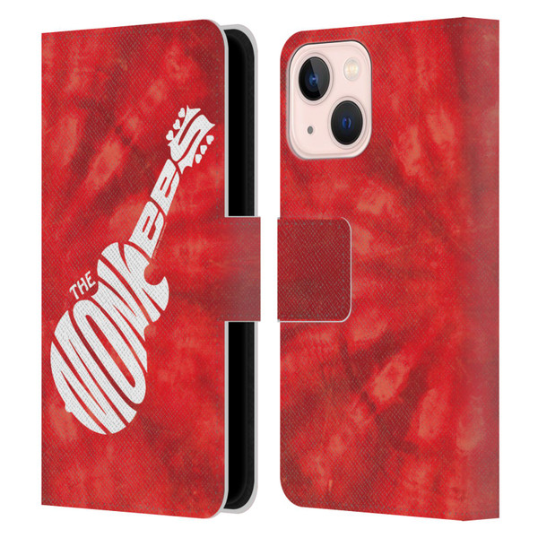 The Monkees Graphics Logo In Red Leather Book Wallet Case Cover For Apple iPhone 13 Mini