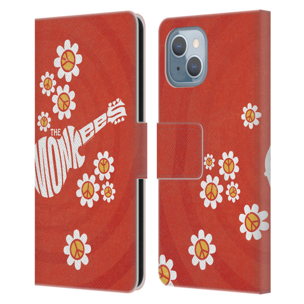 The Monkees Graphics Pattern In Red Leather Book Wallet Case Cover For Apple iPhone 14