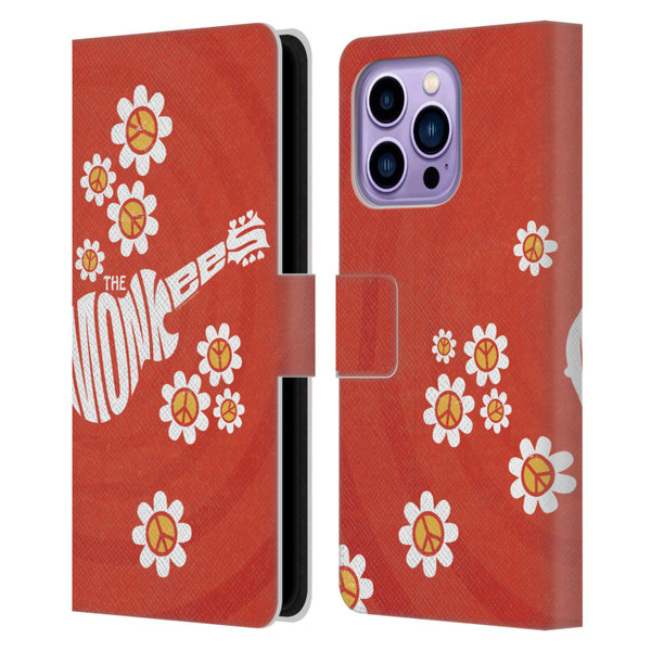 The Monkees Graphics Pattern In Red Leather Book Wallet Case Cover For Apple iPhone 14 Pro Max