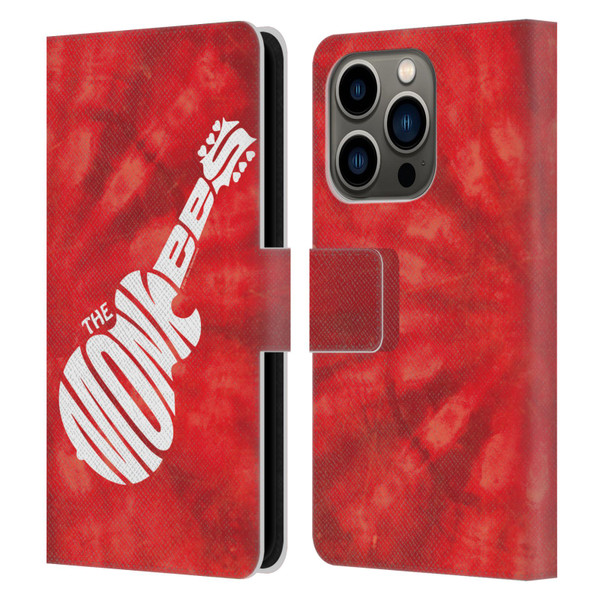 The Monkees Graphics Logo In Red Leather Book Wallet Case Cover For Apple iPhone 14 Pro