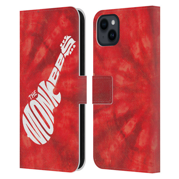 The Monkees Graphics Logo In Red Leather Book Wallet Case Cover For Apple iPhone 15 Plus
