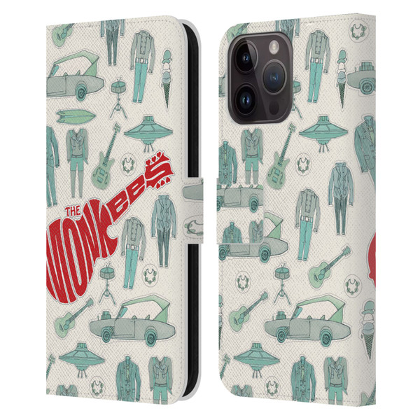 The Monkees Graphics Pattern Leather Book Wallet Case Cover For Apple iPhone 15 Pro Max