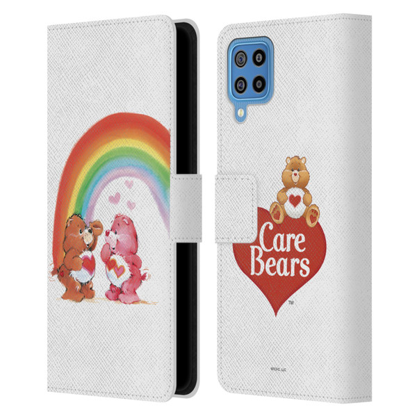 Care Bears Classic Rainbow Leather Book Wallet Case Cover For Samsung Galaxy F22 (2021)