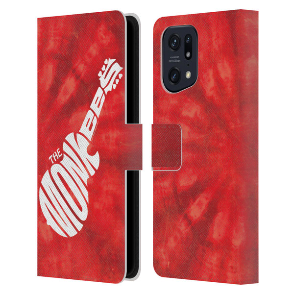 The Monkees Graphics Logo In Red Leather Book Wallet Case Cover For OPPO Find X5