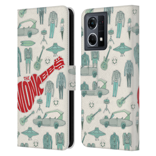 The Monkees Graphics Pattern Leather Book Wallet Case Cover For OPPO Reno8 4G