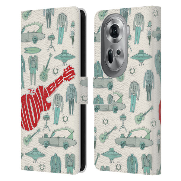 The Monkees Graphics Pattern Leather Book Wallet Case Cover For OPPO Reno11 Pro