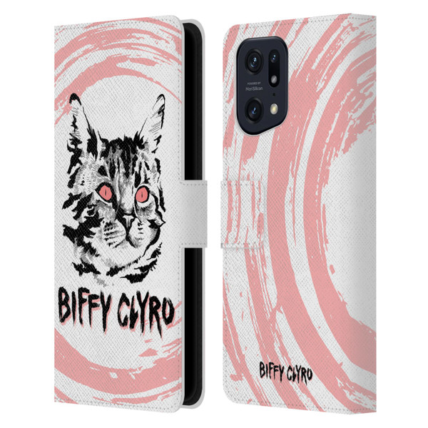 Biffy Clyro Graphics Cat Leather Book Wallet Case Cover For OPPO Find X5