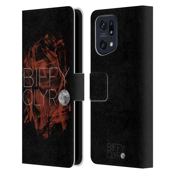 Biffy Clyro Graphics Red Leather Book Wallet Case Cover For OPPO Find X5
