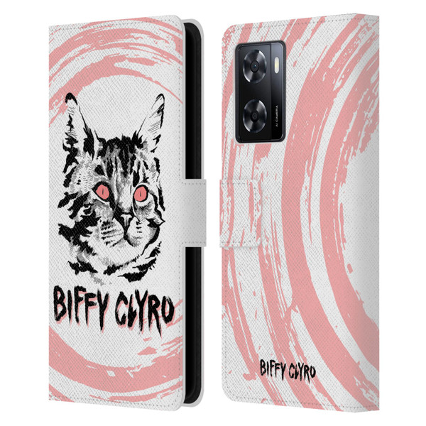Biffy Clyro Graphics Cat Leather Book Wallet Case Cover For OPPO A57s