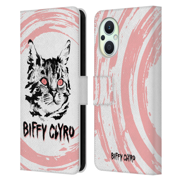 Biffy Clyro Graphics Cat Leather Book Wallet Case Cover For OPPO Reno8 Lite