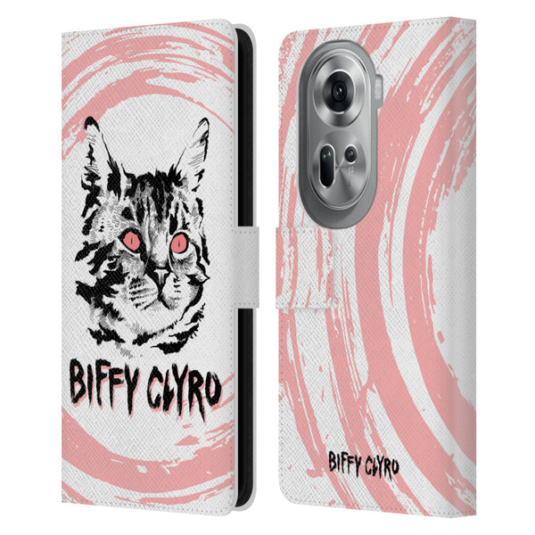 Biffy Clyro Graphics Cat Leather Book Wallet Case Cover For OPPO Reno11 Pro