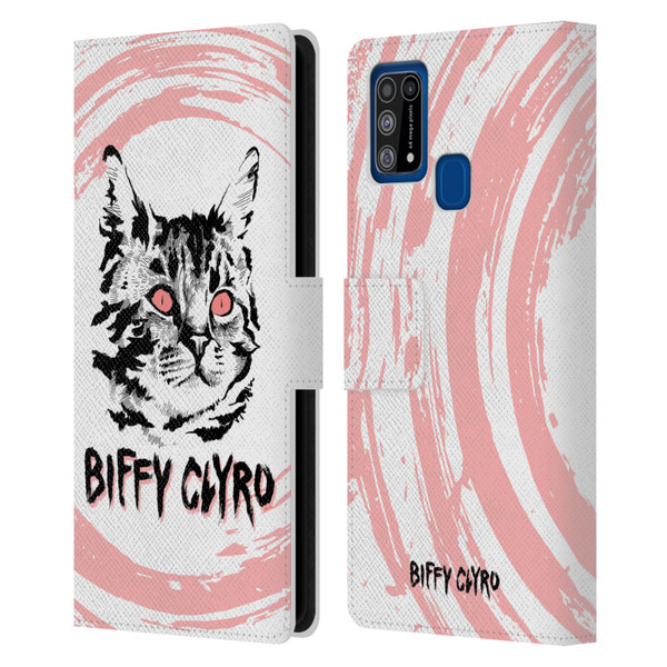Biffy Clyro Graphics Cat Leather Book Wallet Case Cover For Samsung Galaxy M31 (2020)