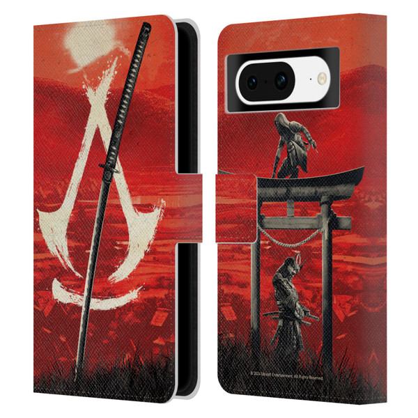 Assassin's Creed Shadows Graphics Crest Katana Leather Book Wallet Case Cover For Google Pixel 8