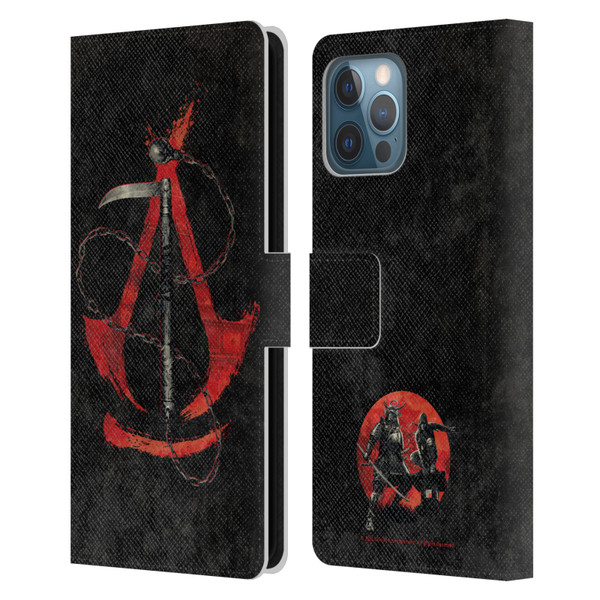 Assassin's Creed Shadows Graphics Kusarigama Leather Book Wallet Case Cover For Apple iPhone 12 Pro Max