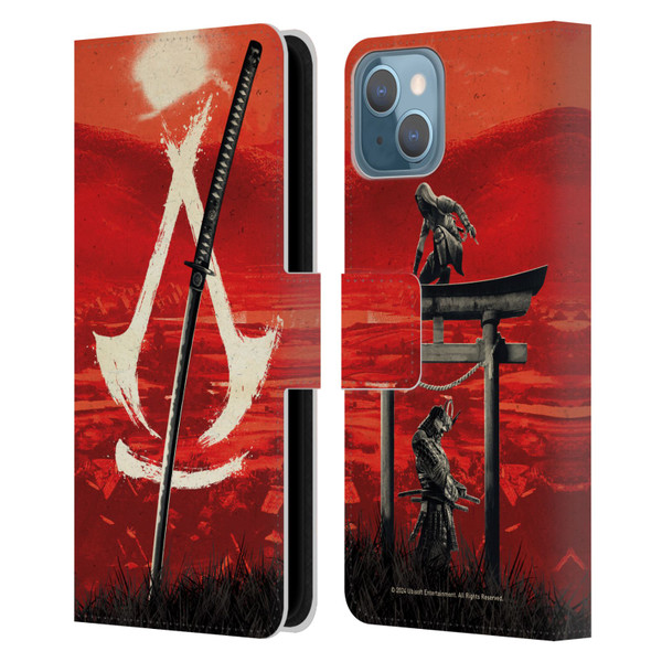 Assassin's Creed Shadows Graphics Crest Katana Leather Book Wallet Case Cover For Apple iPhone 13