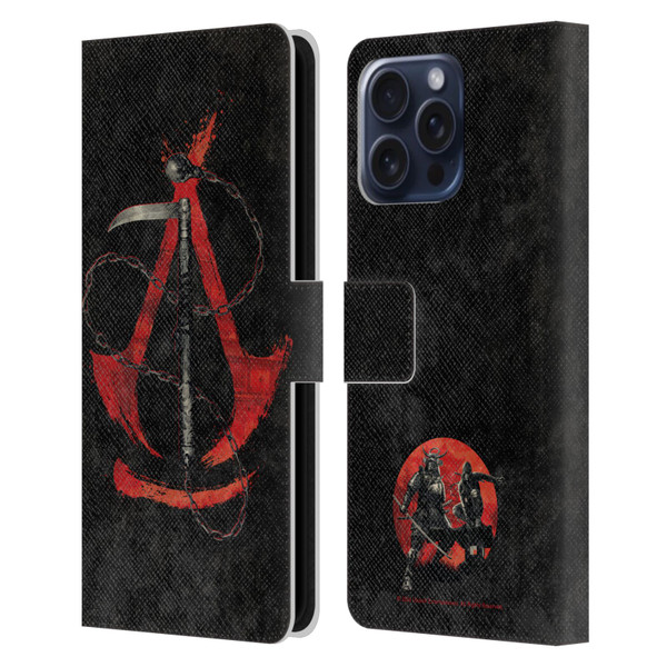 Assassin's Creed Shadows Graphics Kusarigama Leather Book Wallet Case Cover For Apple iPhone 16 Pro Max