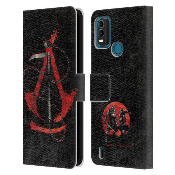 Assassin's Creed Shadows Graphics Kusarigama Leather Book Wallet Case Cover For Nokia G11 Plus
