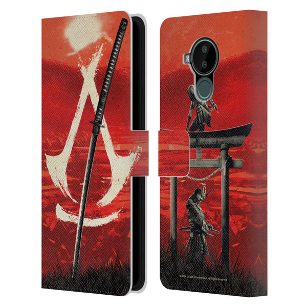 Assassin's Creed Shadows Graphics Crest Katana Leather Book Wallet Case Cover For Nokia C30