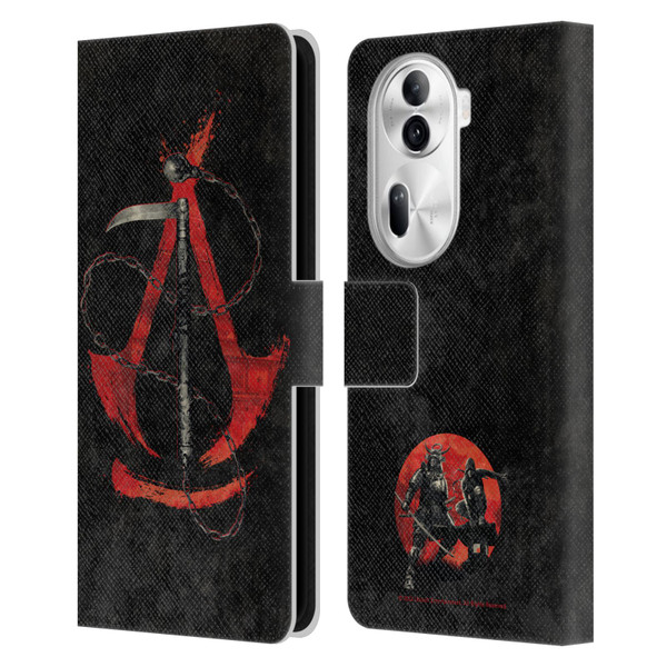 Assassin's Creed Shadows Graphics Kusarigama Leather Book Wallet Case Cover For OPPO Reno11