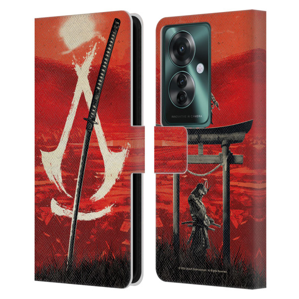 Assassin's Creed Shadows Graphics Crest Katana Leather Book Wallet Case Cover For OPPO Reno11 F 5G / F25 Pro 5G