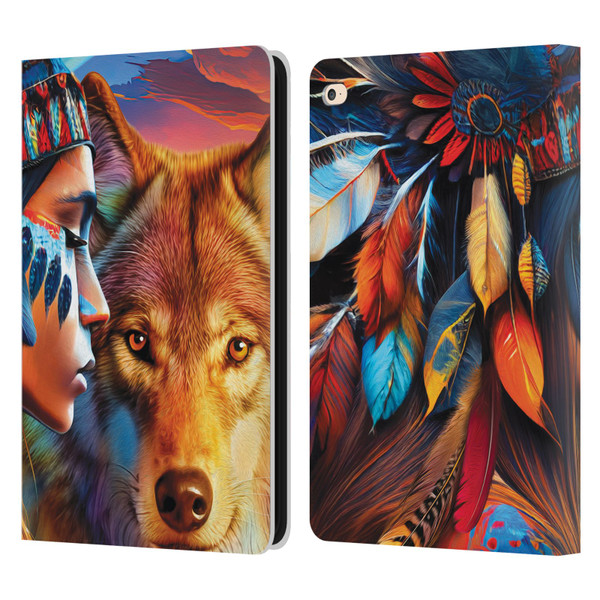 Michael David Ward Animals Wolf Leather Book Wallet Case Cover For Apple iPad Air 2 (2014)