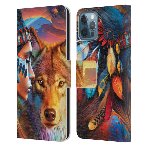 Michael David Ward Animals Wolf Leather Book Wallet Case Cover For Apple iPhone 12 / iPhone 12 Pro