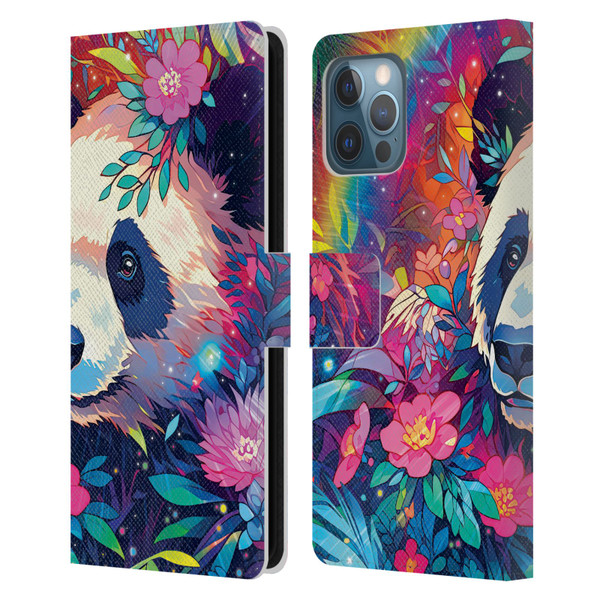 Michael David Ward Animals Panda Leather Book Wallet Case Cover For Apple iPhone 12 Pro Max