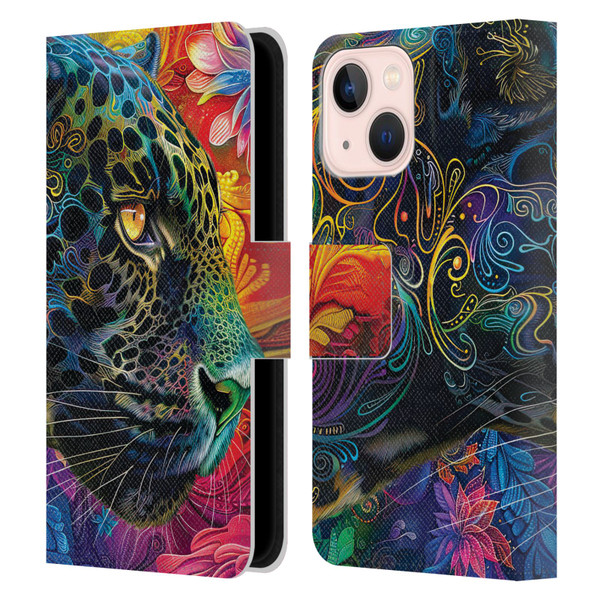 Michael David Ward Animals Wild Tapestry Leather Book Wallet Case Cover For Apple iPhone 13 Mini