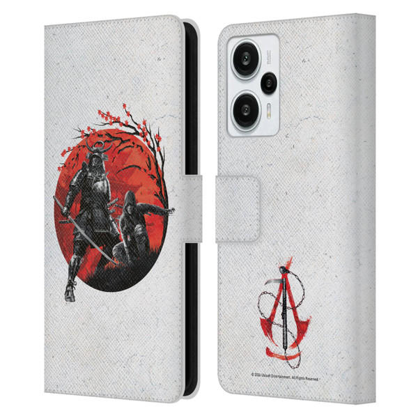 Assassin's Creed Shadows Graphics Japan Flag Characters Leather Book Wallet Case Cover For Xiaomi Redmi Note 12T