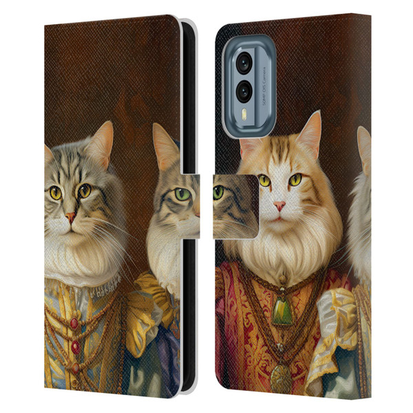 Michael David Ward Animals Fancy Cats Leather Book Wallet Case Cover For Nokia X30