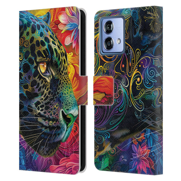 Michael David Ward Animals Wild Tapestry Leather Book Wallet Case Cover For Motorola Moto G84 5G