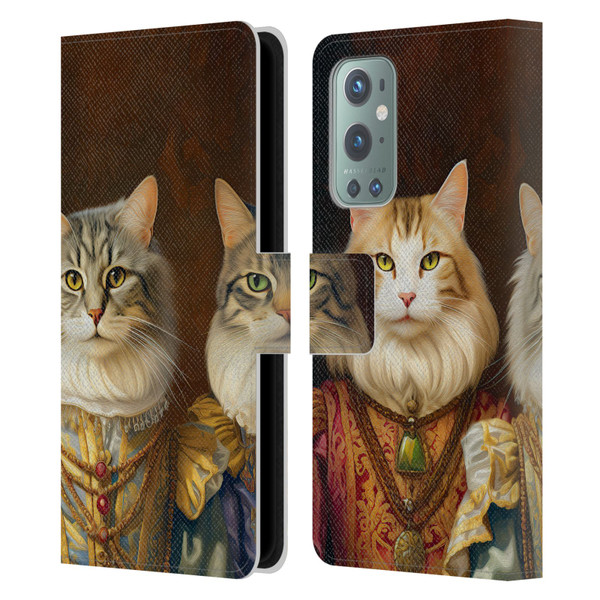 Michael David Ward Animals Fancy Cats Leather Book Wallet Case Cover For OnePlus 9