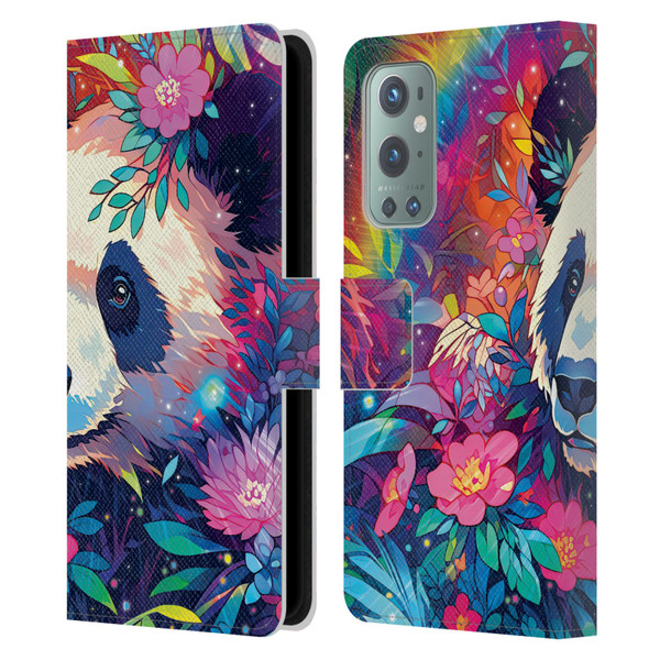 Michael David Ward Animals Panda Leather Book Wallet Case Cover For OnePlus 9
