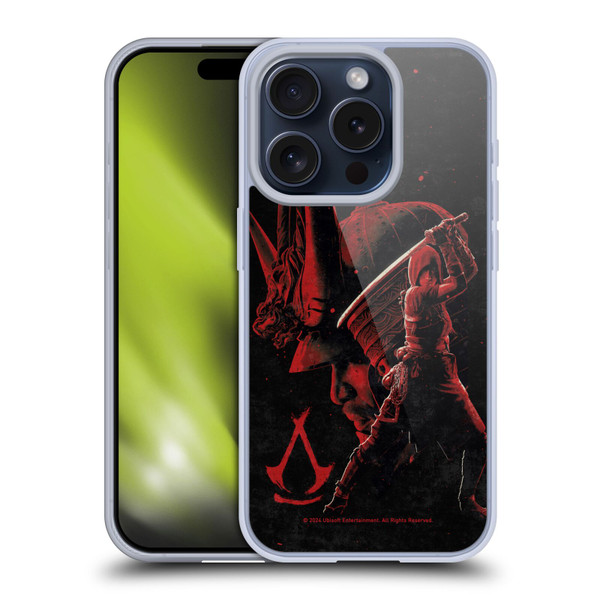 Assassin's Creed Shadows Graphics Yasuke Naoe Red Soft Gel Case for Apple iPhone 15 Pro